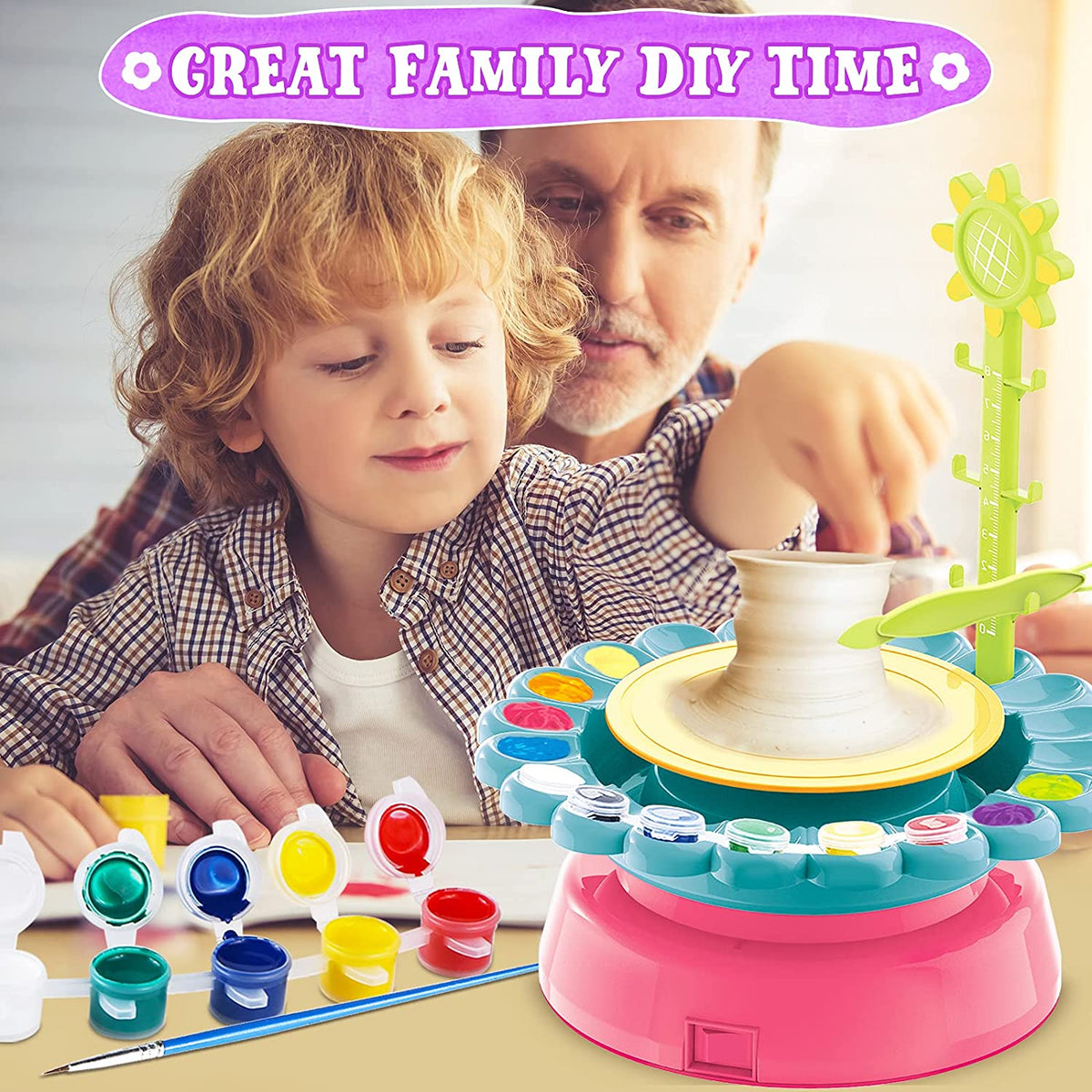Kids Pottery Wheel and Painting Kit