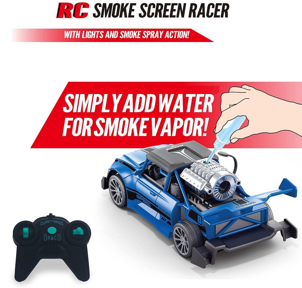 1:20 RC Light & Spray Stunt Turbo Car
