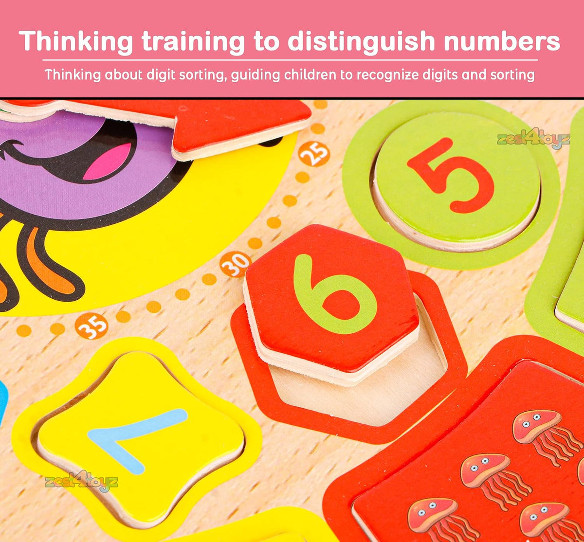 Wooden Montessori Shape Sorter Clock