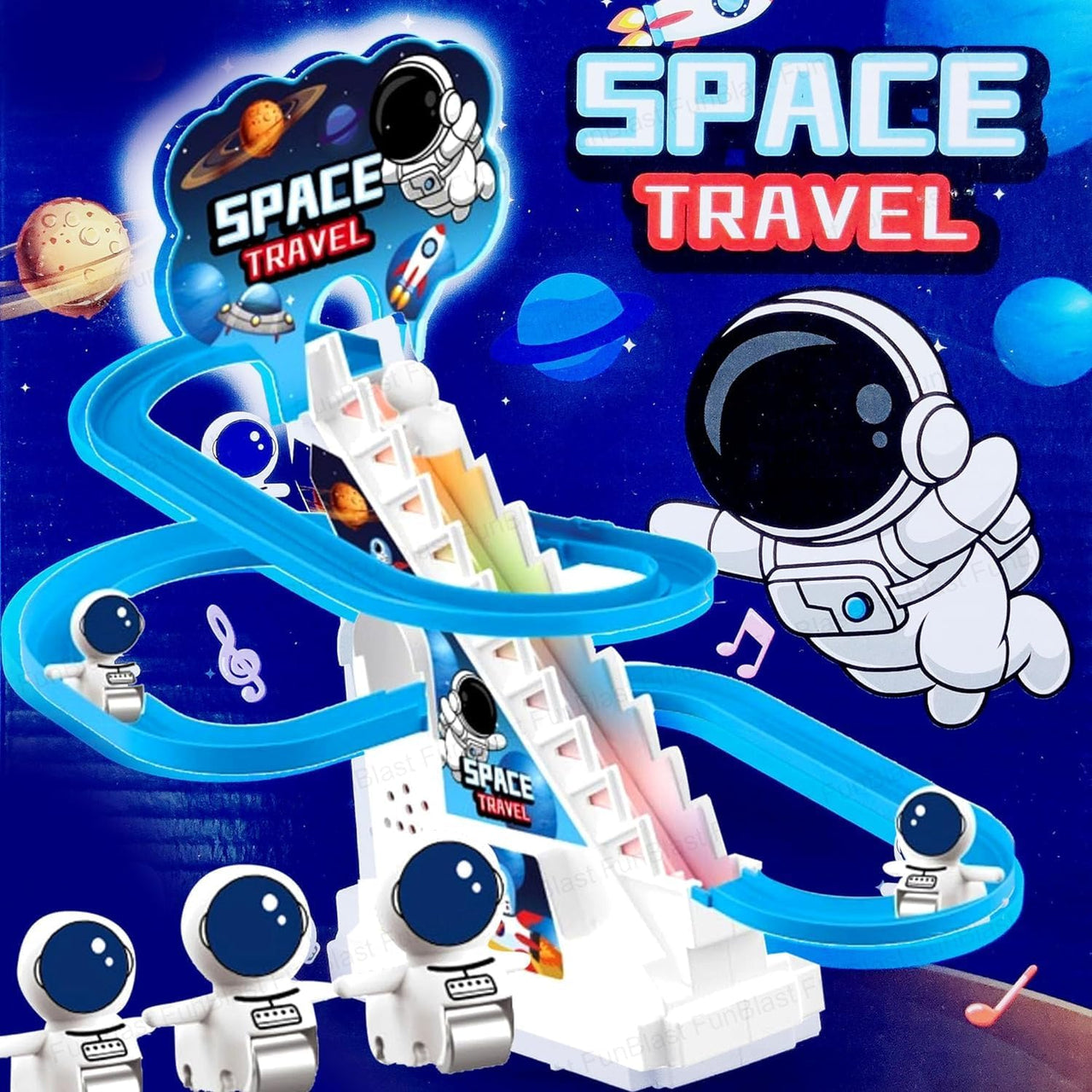 Electric Astronaut Slide Racing Track Set With Lights & Music