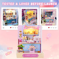 DIY Miniature Yummy Candy Shop With LED Lights