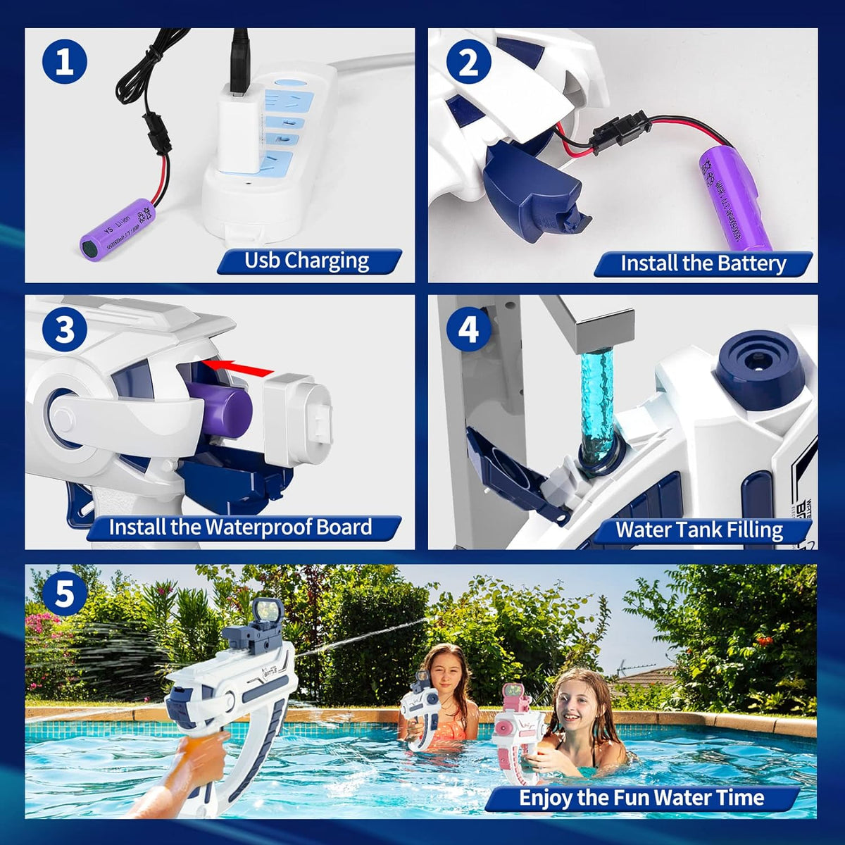 Electric Continuous Firing Space Water Gun