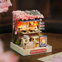 DIY Miniature Sakura Noodles Shop With LED Lights