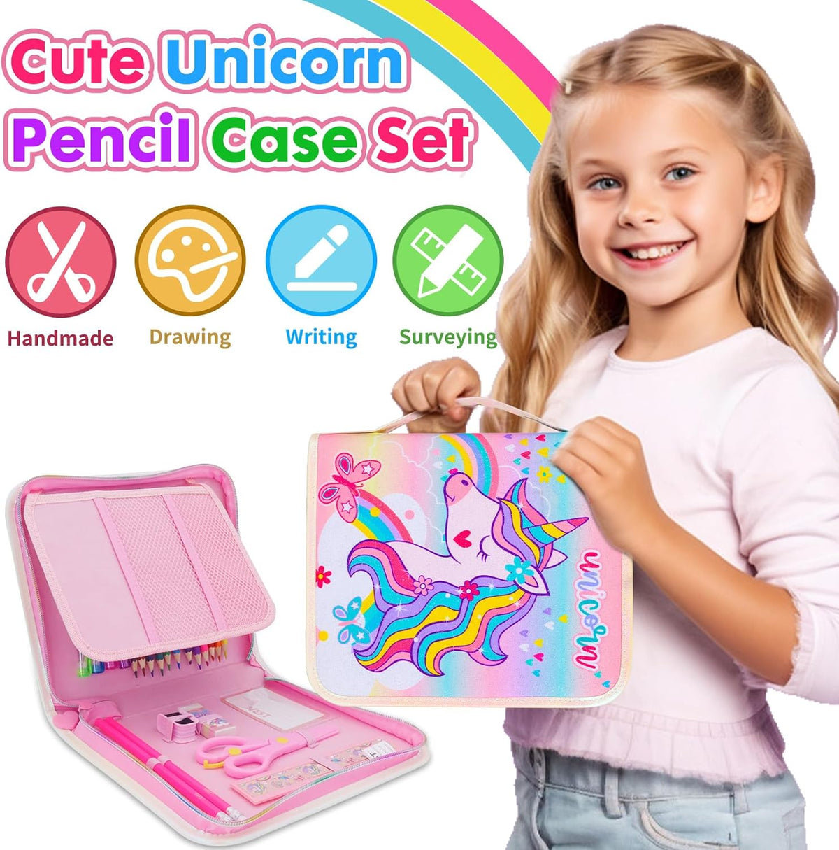36Pcs Unicorn Color Pencil Case