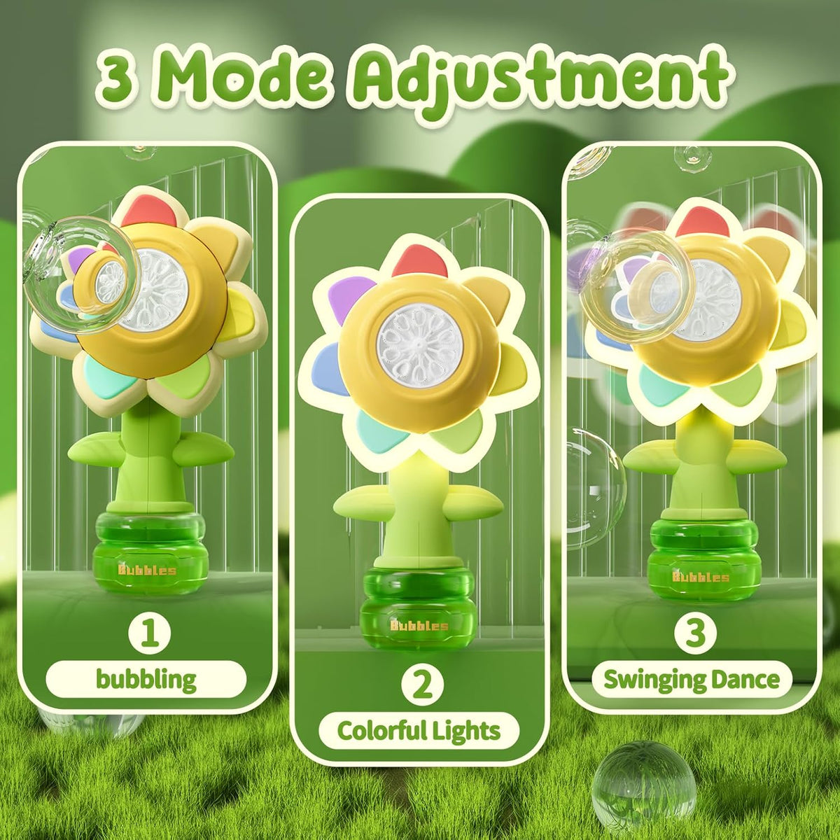 Electric Swing Seven-Color Flower Bubble Machine