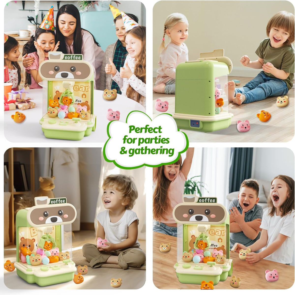 Kids Electric Coffee Bear Claw Machine