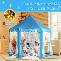 Prince Castle Play Tent House With Fairy Lights - Blue