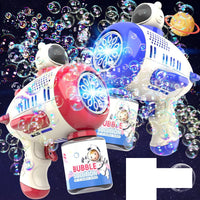 12 Holes Electric Space Design Colorful Bubble Gun With Lights