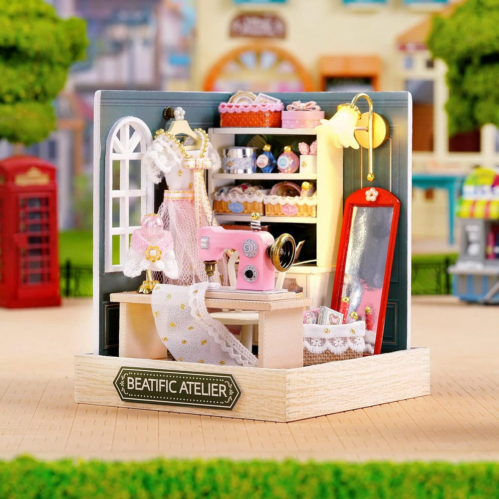 DIY Miniature Beatific Atelier With LED Lights