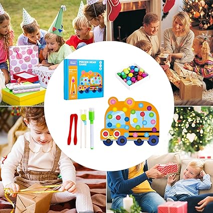 Wooden Car Pincer Bead Game For Toddlers