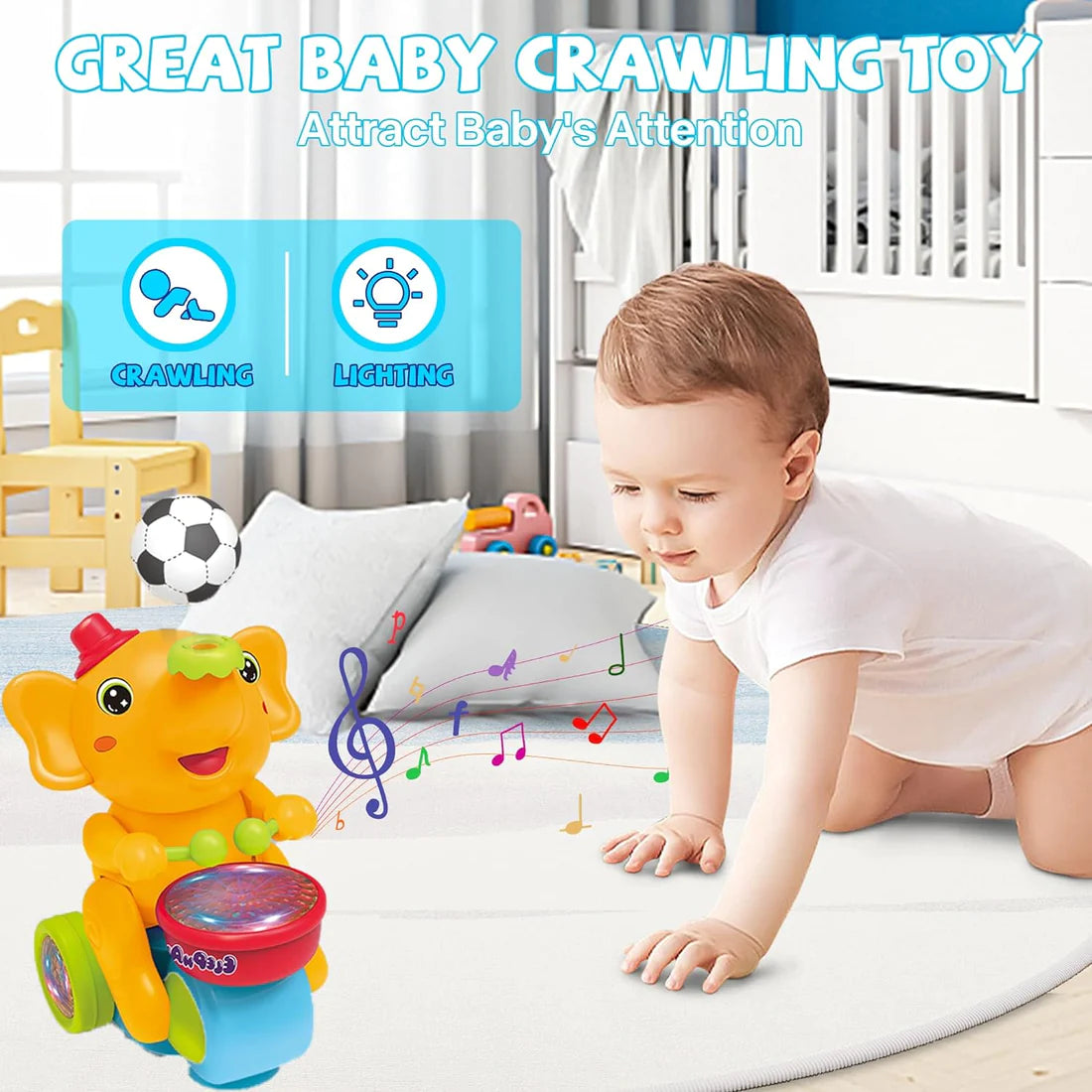 Musical Ball Blowing Elephant Beating Drum