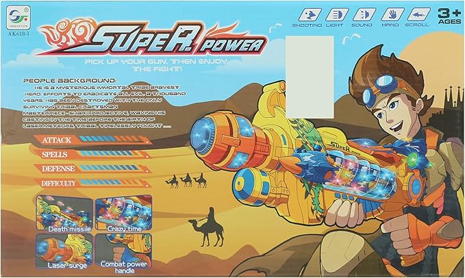 Kids Pretend Play Shooting Gun With Light & Sound