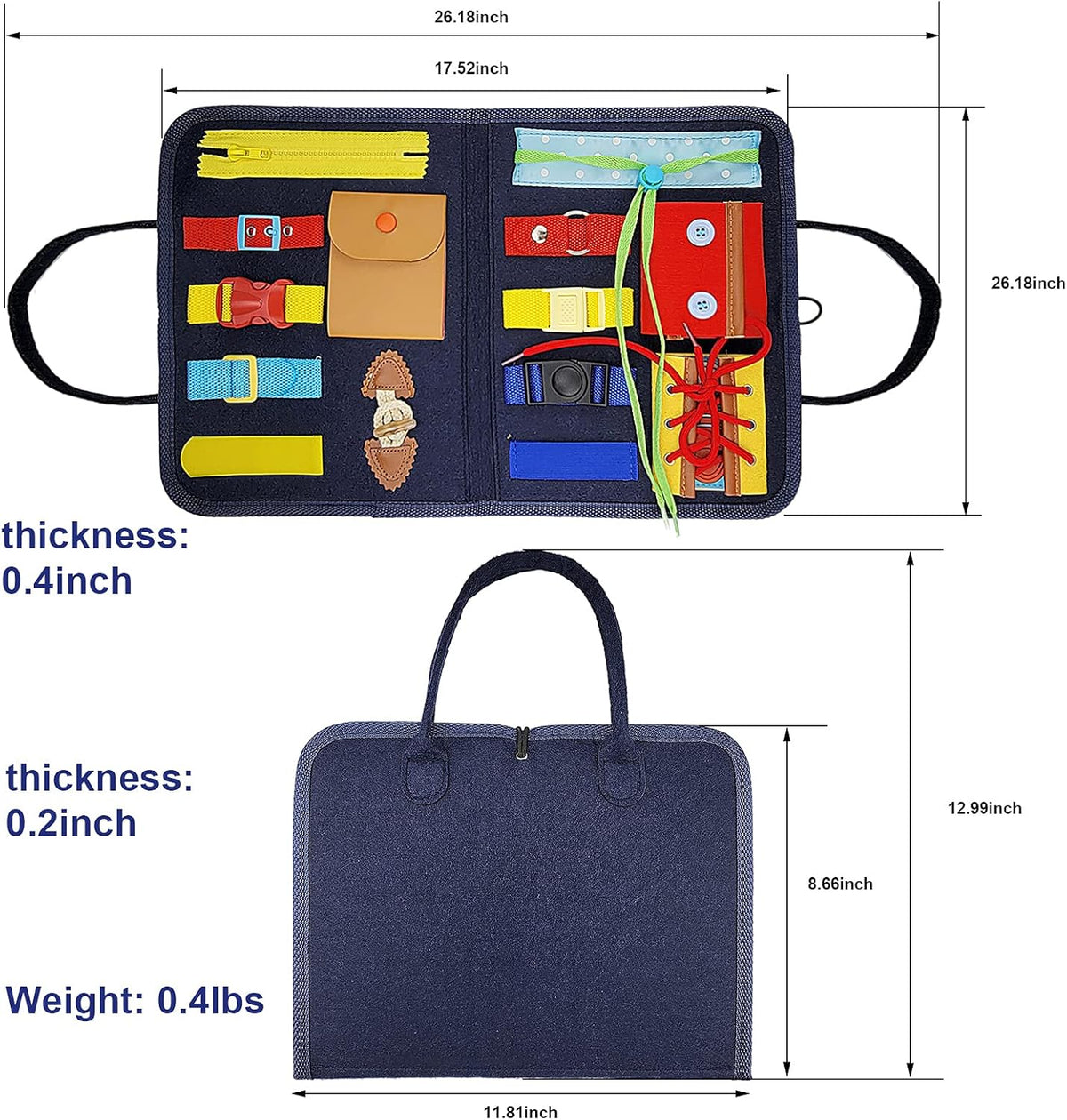 Multi-functional Toddlers Basic Skills Busy Bag