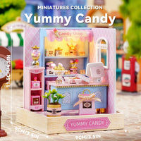 DIY Miniature Yummy Candy Shop With LED Lights
