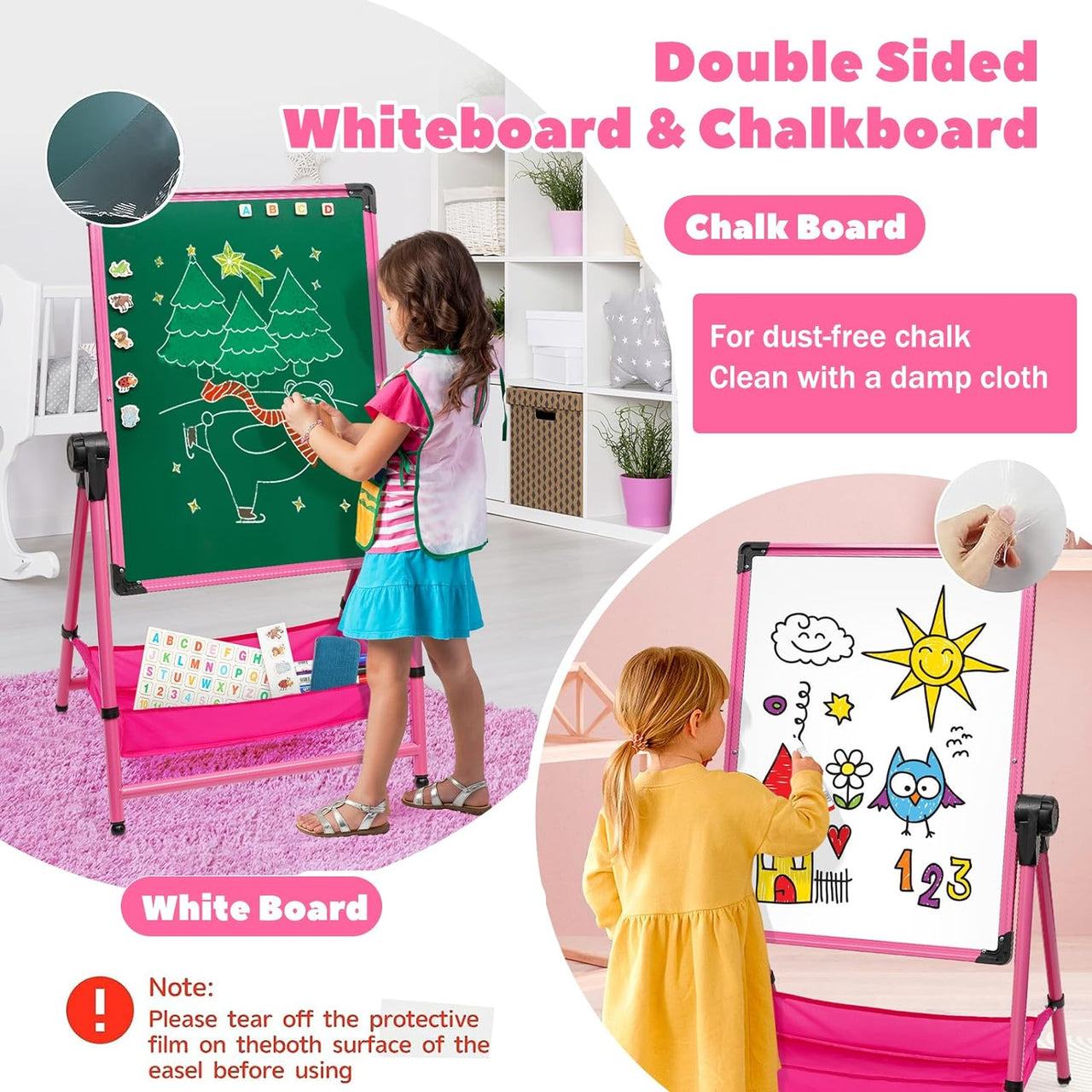 Children's Folding Easel Double-Sided Art Board