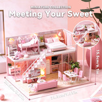 DIY Miniature Girlish Cute Home With LED Lights