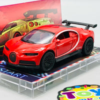 1:64 Diecast Bugatti With Acrylic Display Box - Red