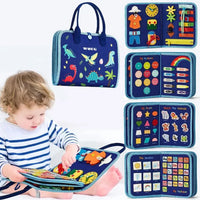 Montessori 8 Pages Multi-functional Activity Busy Book - Blue