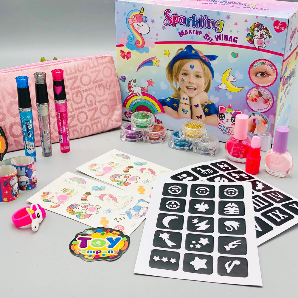 Glitter Tattoo Set With Accessories & Bag