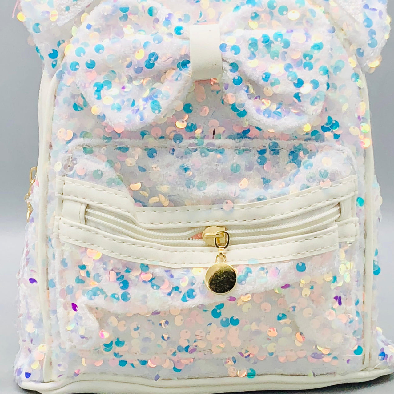 7.5* Inches Girls Fancy Kitty Backpack - White