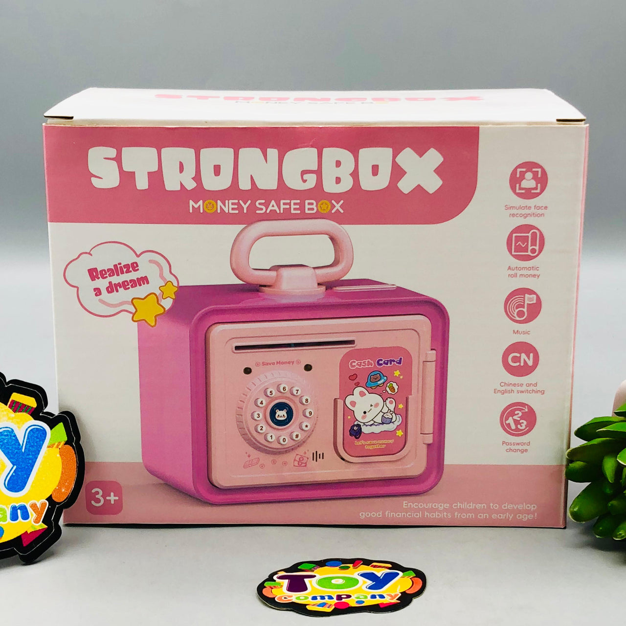 Kids Password & Face Recognition ATM Machine - Pink