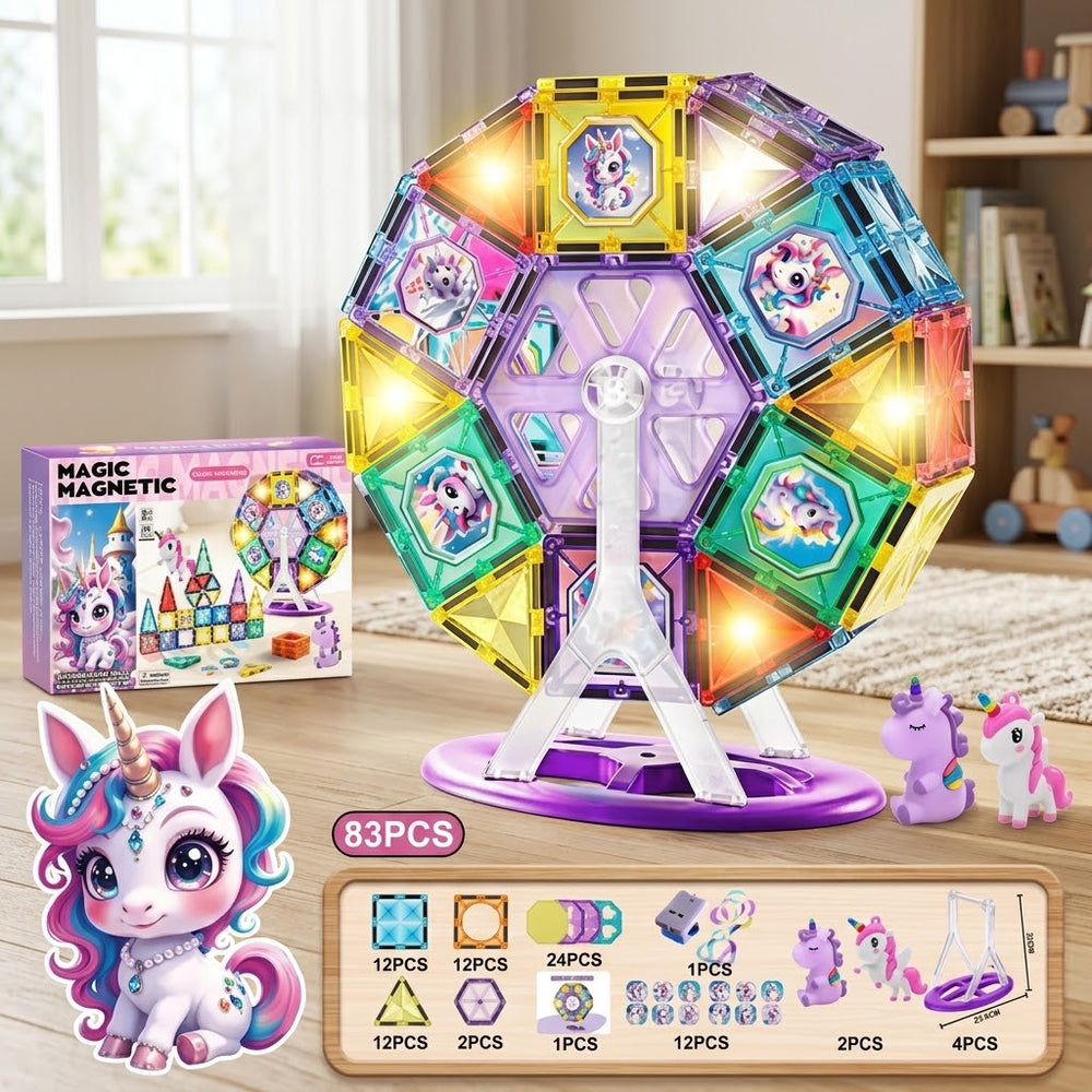 83Pcs DIY Unicorn Magic Magnetic Building Blocks