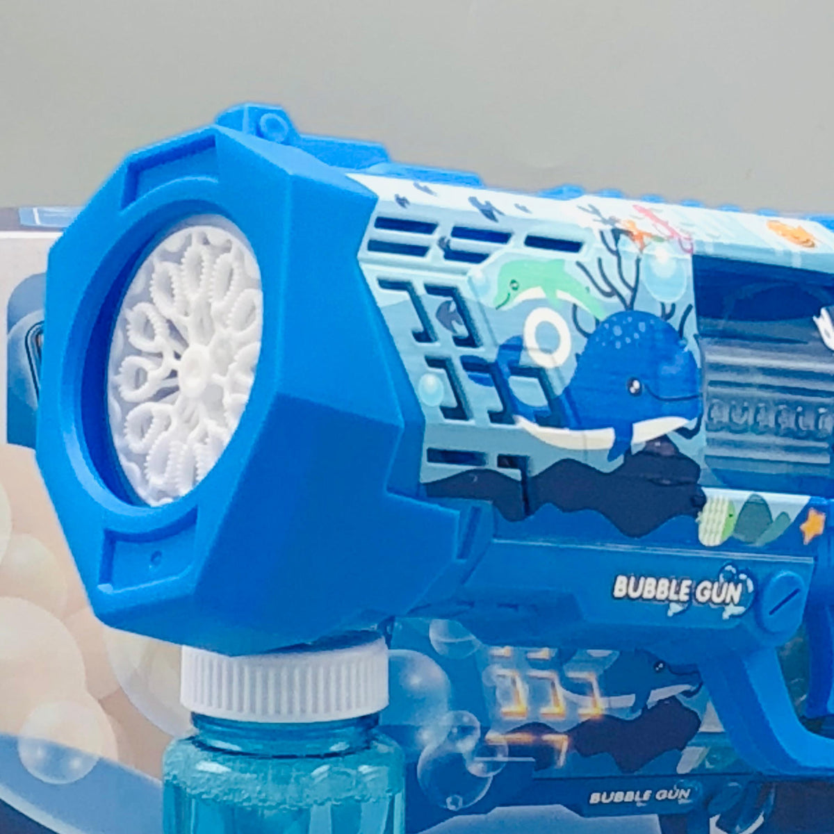 12 Holes Electric Dolphin Colorful Bubble Blaster Gun