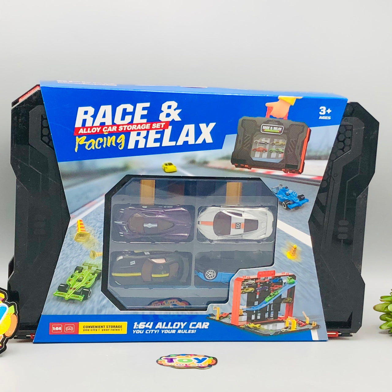 Manual Car Racing Track Set With 4Pcs Alloy Cars