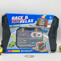 Manual Car Racing Track Set With 4Pcs Alloy Cars