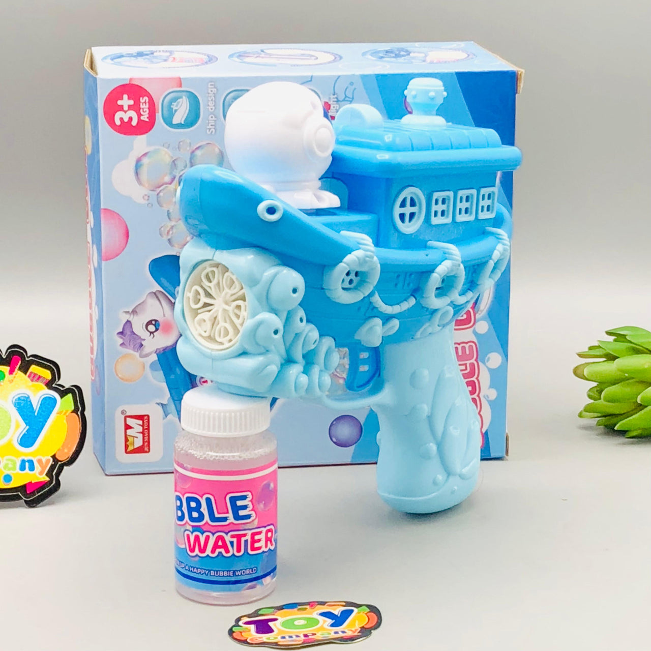 6 Holes Cute Spaceship Themed Colorful Bubble Gun