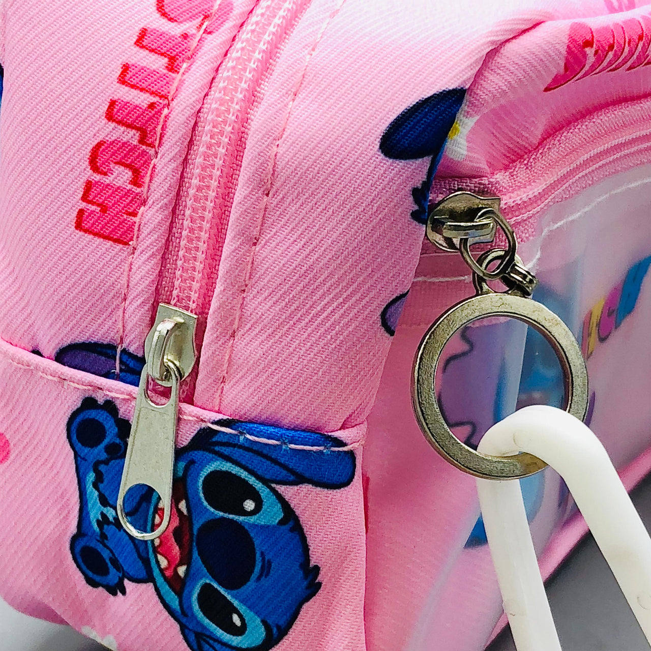 Premium Stitch Themed Kids Pencil Pouch - Pink