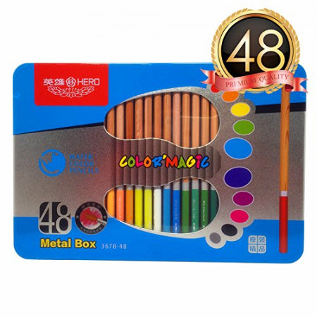 48Pcs Water Color Pencils Set With Tin Box