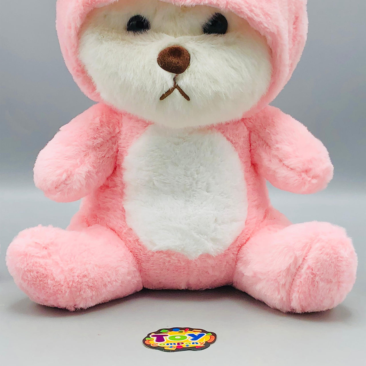 12* Inches Premium 2in1 Hoodie Bear Stuff Toy - Pink
