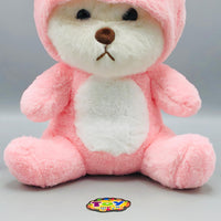 12* Inches Premium 2in1 Hoodie Bear Stuff Toy - Pink