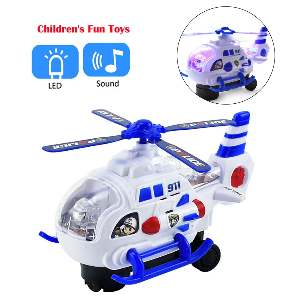 Electric Police Helicopter With Lights & Sound