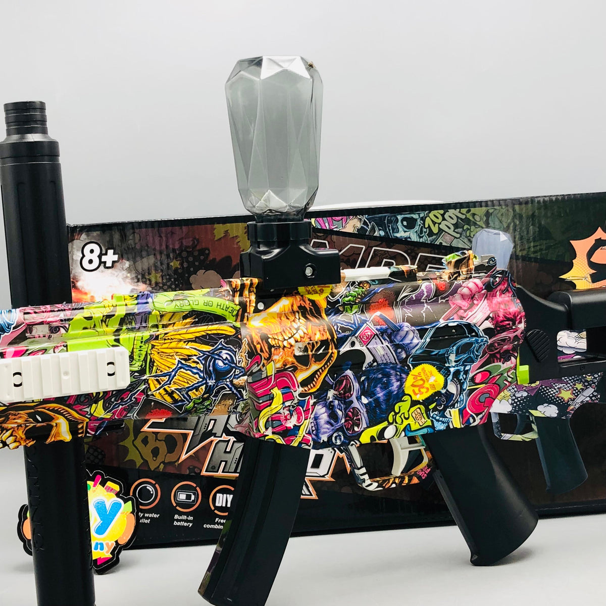 Rechargeable MP5 Gel Blaster Gun With Colorful Light Silencer