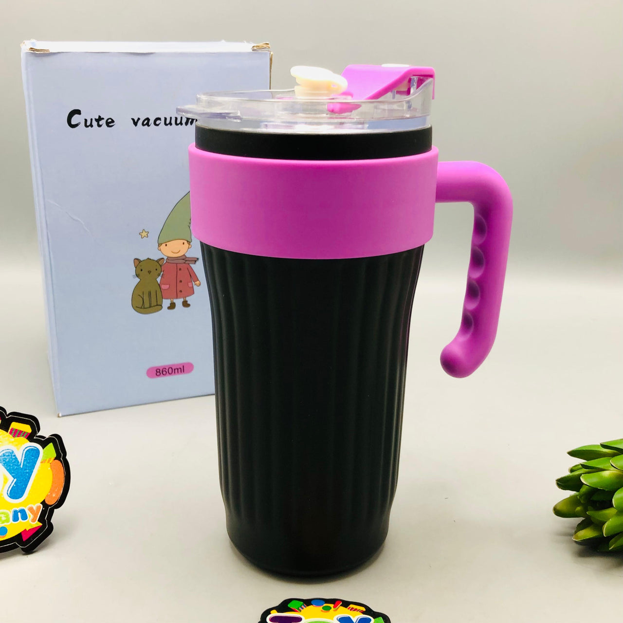 860ml Stainless Steel Vacuum Tumbler - Black
