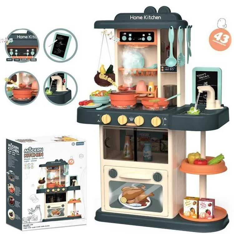 Water & Steam Modern Kitchen Set With Light & Sound - 43Pcs