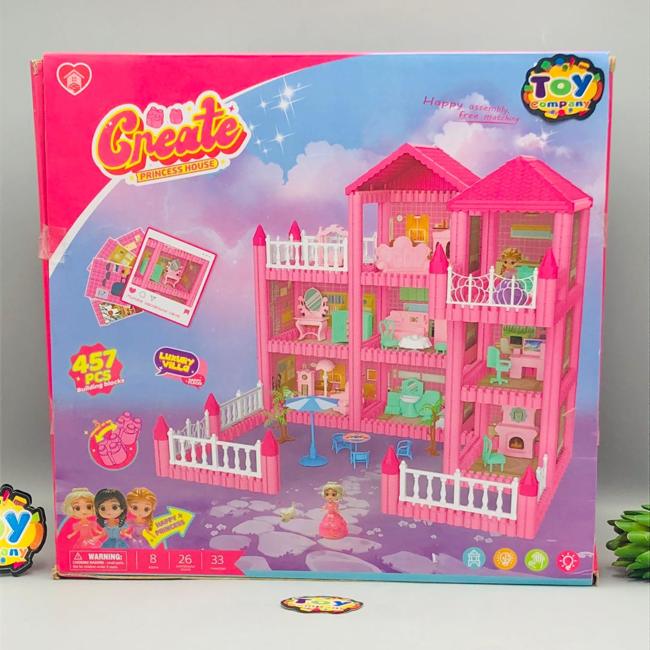 DIY 8 Rooms Princess Doll House