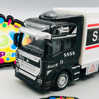 1Pc Alloy Pullback Police Container Truck