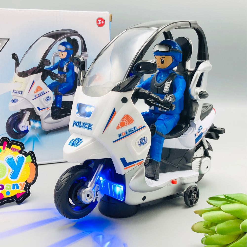 Electric City Patrol Police Bike Toy With Light & Sound