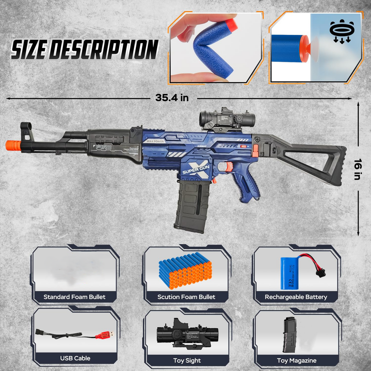 Electric AK47 Soft Bullet Shooting Gun