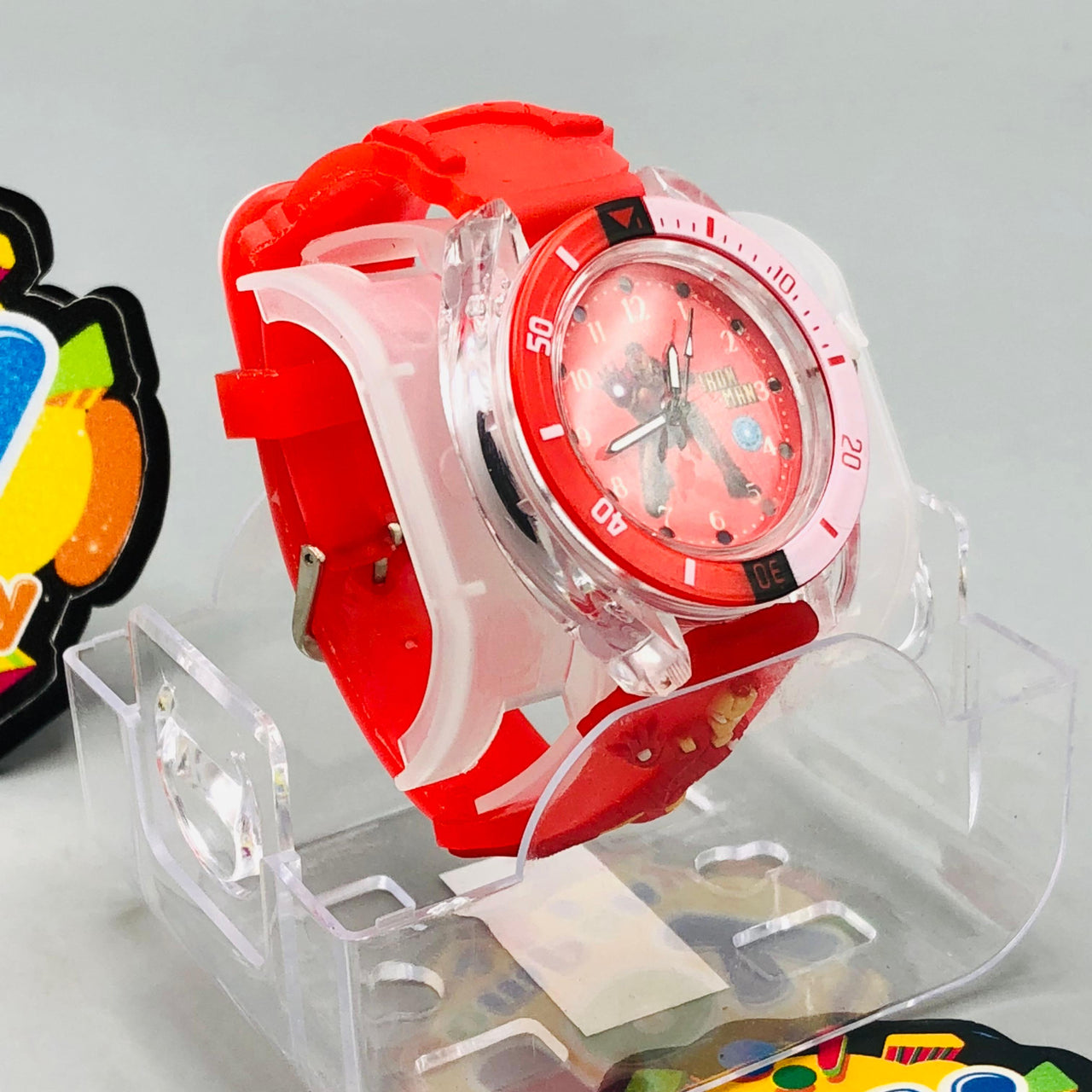 Iron-man Themed Lighting Watch With Acrylic Box