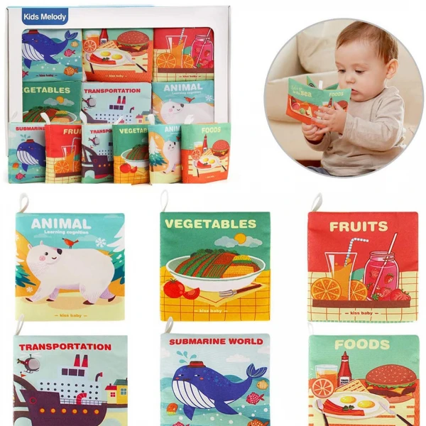 Premium Montessori Educational Cloth Book - 6Pcs
