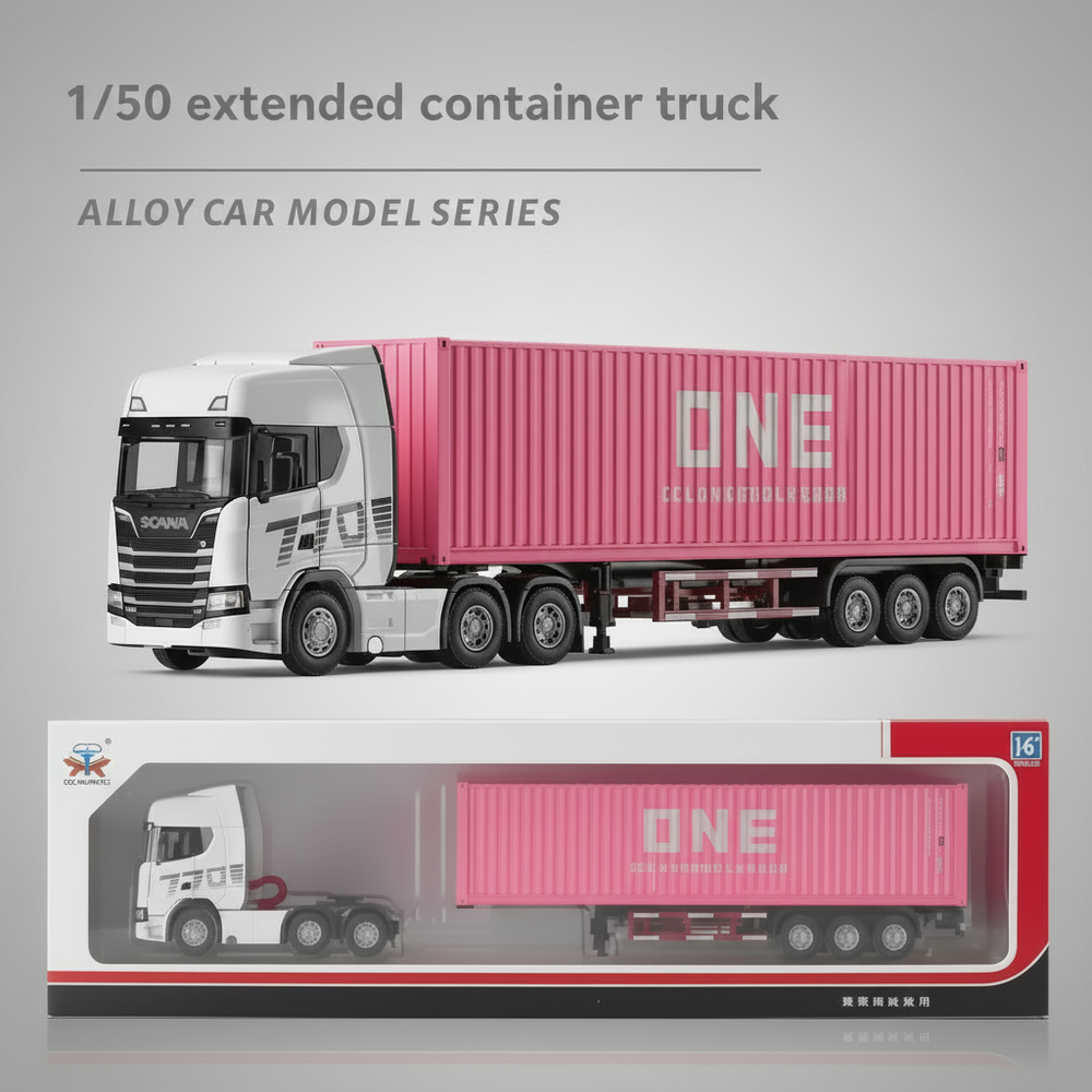 1:50 Diecast ONE Shipping Container Transport Truck