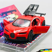 1:64 Diecast Bugatti With Acrylic Display Box - Red