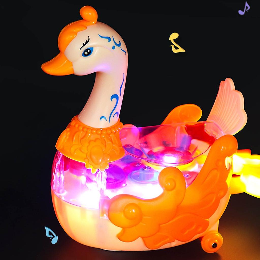 Electric Transparent Gear Swan With Light & Music