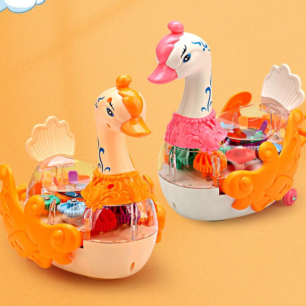 Electric Transparent Gear Swan With Light & Music