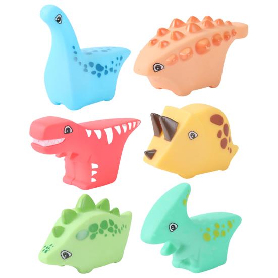 6Pcs Vinyl Dinosaur Baby Bath Toys