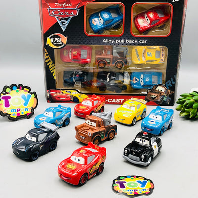 8Pcs Diecast Mini McQueen Pullback Cars Set